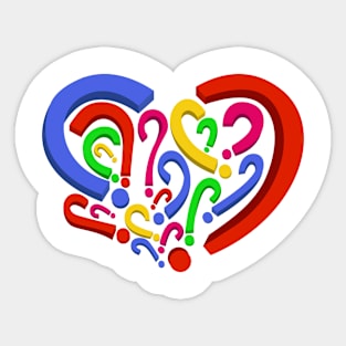 Who is in my heart? Different colors 3 Sticker